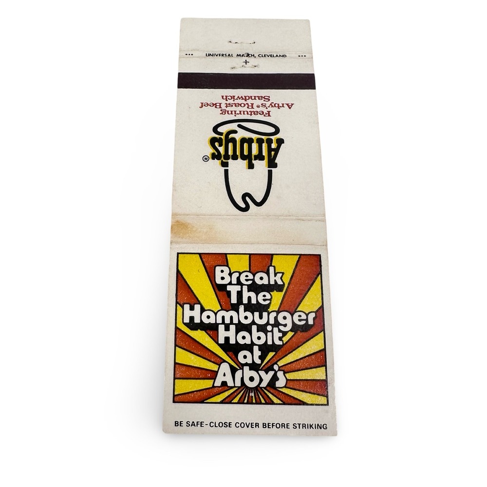 Vintage‎ Arby's Matchbook Cover Break The Hamburger Habit Roast Beef Advertising